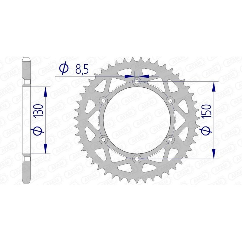 Corona AFAM aluminio 13323 - Paso 520 - motoscamaralweb.com Corona AFAM aluminio 13323 - Paso 520 - motoscamaralweb.com