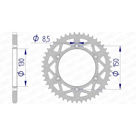 Corona AFAM aluminio 13323 - Paso 520 - motoscamaralweb.com