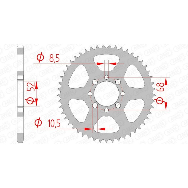 Corona AFAM acero estándar 14100 - Paso 420 - motoscamaralweb.com Corona AFAM acero estándar 14100 - Paso 420 - motoscamaralweb.com