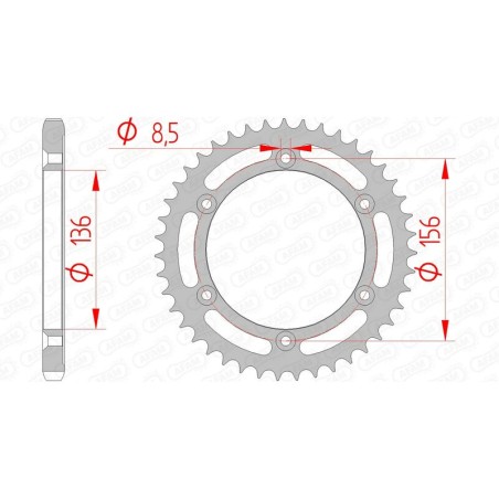 Corona AFAM acero estándar 14506 - Paso 525 - motoscamaralweb.com