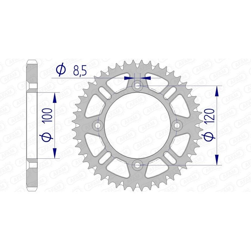 Corona AFAM aluminio ultraligera autolimpiable 15104 - Paso 428 - motoscamaralweb.com Corona AFAM aluminio ultraligera autolimpiable 15104 - Paso 428 - motoscamaralweb.com