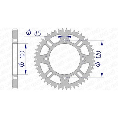 Corona AFAM aluminio ultraligera autolimpiable 15104 - Paso 428 - motoscamaralweb.com