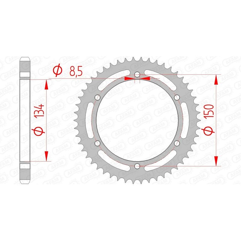 Corona AFAM acero estándar 16203 - Paso 428 - motoscamaralweb.com Corona AFAM acero estándar 16203 - Paso 428 - motoscamaralweb.com