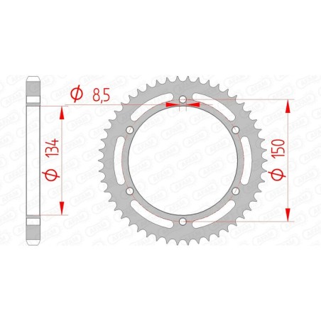 Corona AFAM acero estándar 16203 - Paso 428 - motoscamaralweb.com