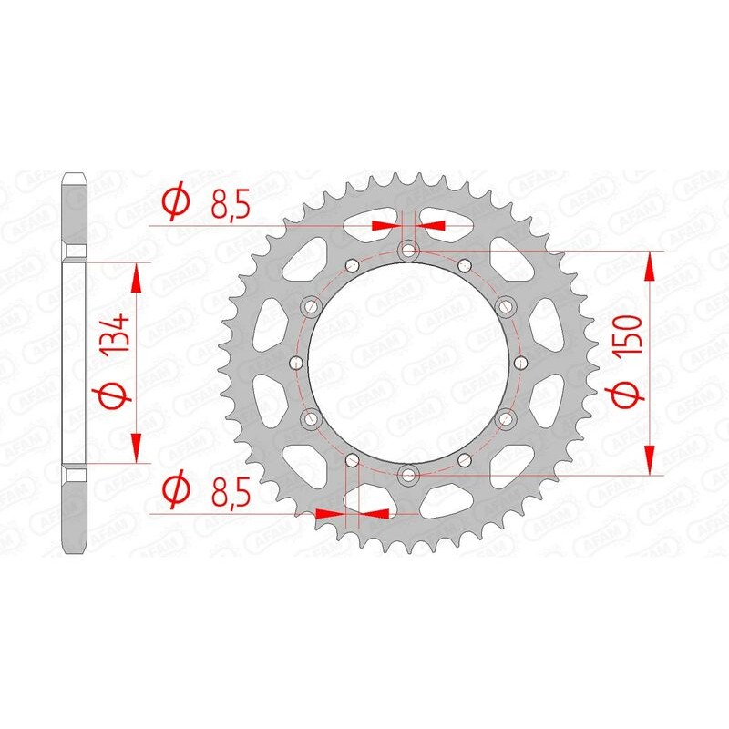 Corona AFAM acero estándar 16204 - Paso 520 - motoscamaralweb.com