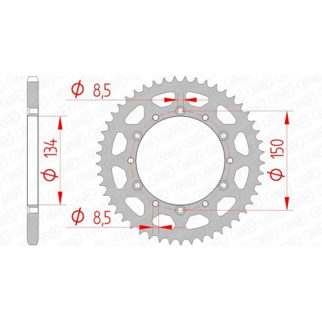 Corona AFAM acero estándar 16204 - Paso 520 - motoscamaralweb.com