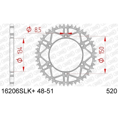 Corona AFAM acero autolimpiable 16206 - Paso 520 - motoscamaralweb.com