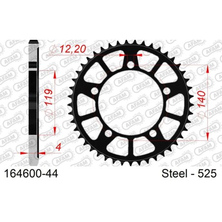 Corona AFAM acero estándar 164600 - Paso 525 - motoscamaralweb.com