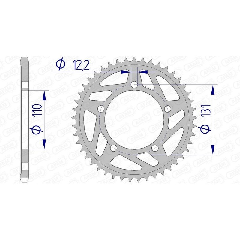 Corona AFAM aluminio 165801 - Paso 520 - motoscamaralweb.com Corona AFAM aluminio 165801 - Paso 520 - motoscamaralweb.com