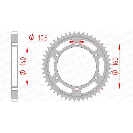 Corona AFAM acero estándar 16701 - Paso 530 - motoscamaralweb.com