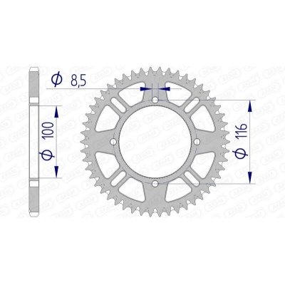 Corona AFAM aluminio ultraligera autolimpiable 17104 - Paso 420 - motoscamaralweb.com