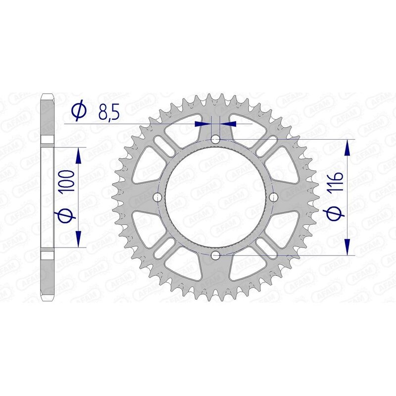 Corona AFAM aluminio ultraligera autolimpiable 17104 - Paso 420 - motoscamaralweb.com Corona AFAM aluminio ultraligera autolimpiable 17104 - Paso 420 - motoscamaralweb.com