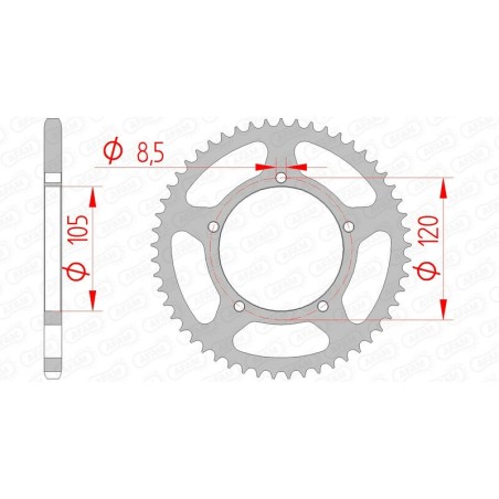 Corona AFAM acero estándar 35103 - Paso 420 - motoscamaralweb.com
