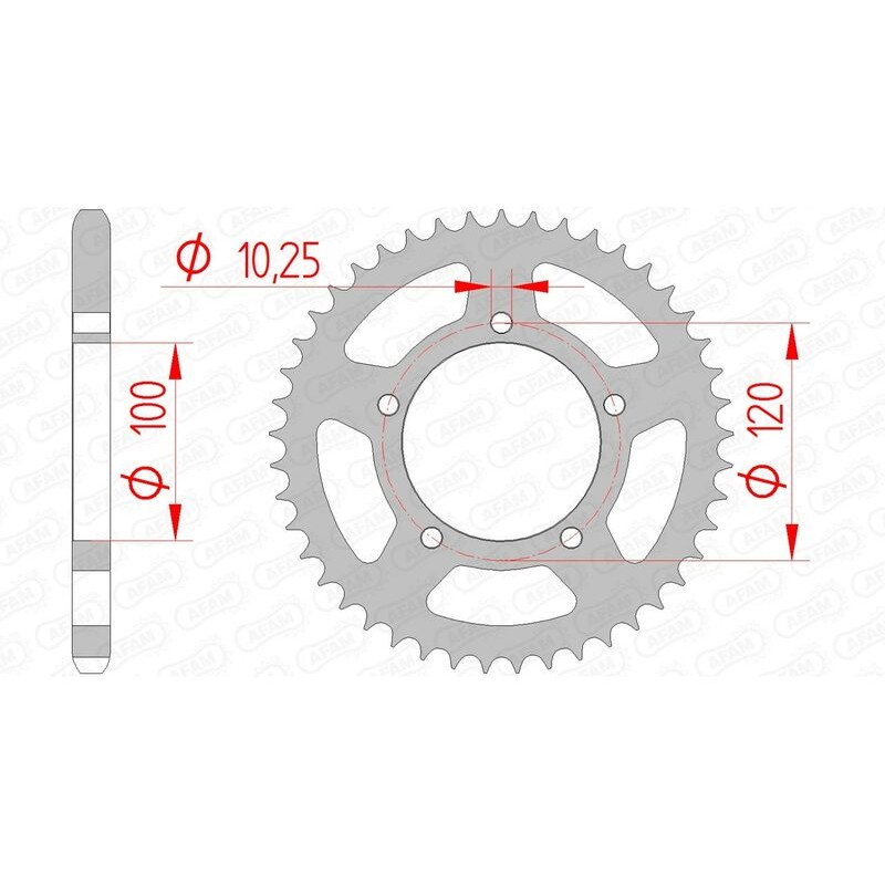 Corona AFAM acero estándar 35800 - Paso 525 - motoscamaralweb.com Corona AFAM acero estándar 35800 - Paso 525 - motoscamaralweb.com