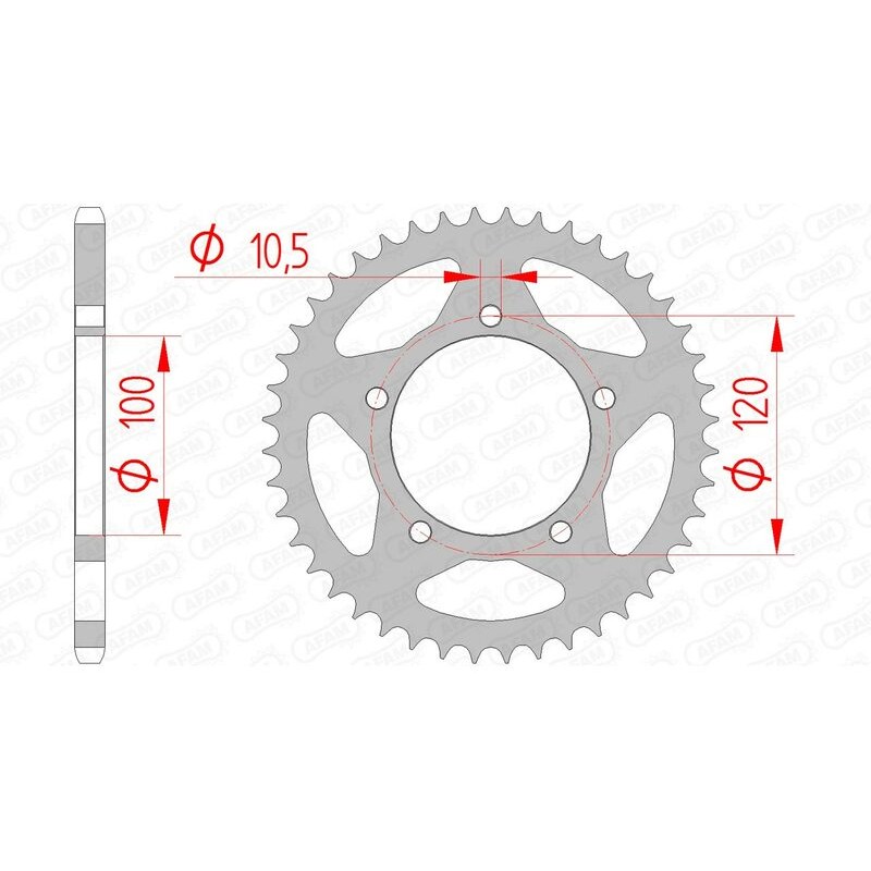 Corona AFAM acero estándar 35801 - 520 - motoscamaralweb.com Corona AFAM acero estándar 35801 - 520 - motoscamaralweb.com