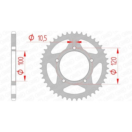 Corona AFAM acero estándar 35801 - 520 - motoscamaralweb.com