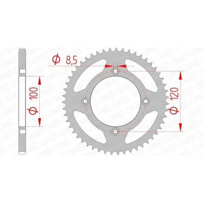 Corona AFAM acero estándar 38101 - Paso 420 - motoscamaralweb.com
