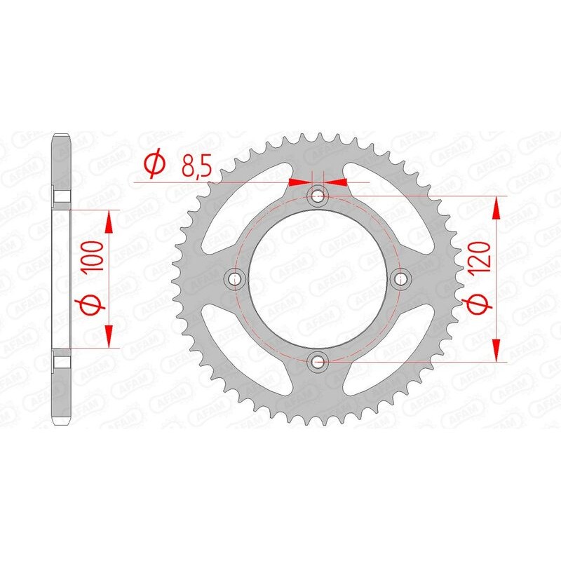 Corona AFAM acero estándar 38101 - Paso 420 - motoscamaralweb.com Corona AFAM acero estándar 38101 - Paso 420 - motoscamaralweb.com