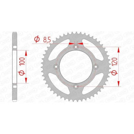 Corona AFAM acero estándar 38101 - Paso 420 - motoscamaralweb.com