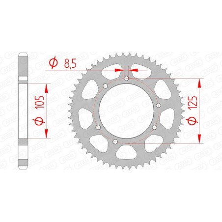Corona AFAM acero estándar 47200 - Paso 428 - motoscamaralweb.com