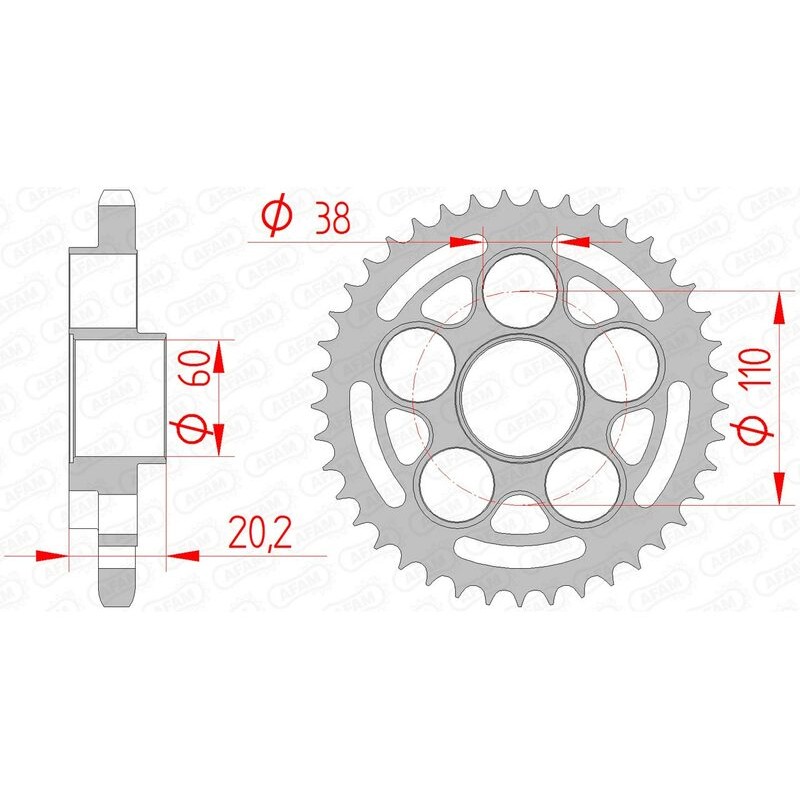 Corona AFAM acero estándar 50800 - Paso 525 - motoscamaralweb.com Corona AFAM acero estándar 50800 - Paso 525 - motoscamaralweb.com