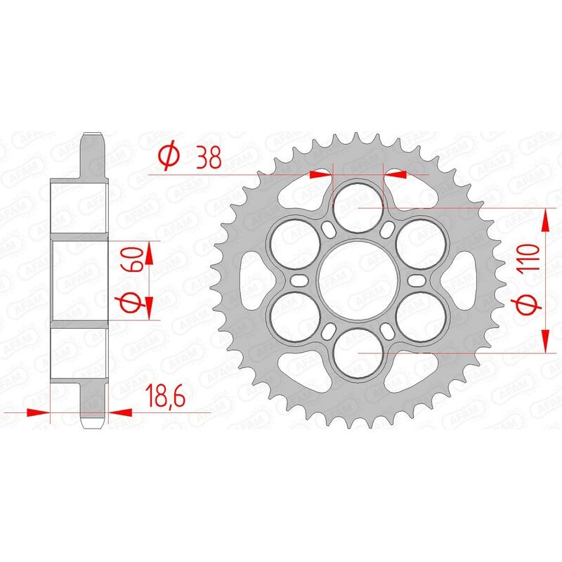 Corona AFAM acero estándar 50801 - Paso 525 - motoscamaralweb.com Corona AFAM acero estándar 50801 - Paso 525 - motoscamaralweb.com