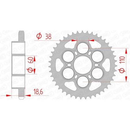 Corona AFAM acero estándar 50801 - Paso 525 - motoscamaralweb.com