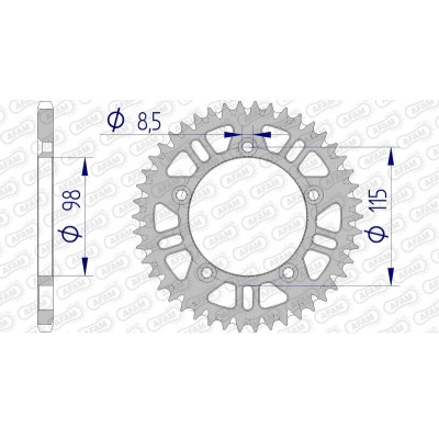 Corona AFAM aluminio ultraligera autolimpiable 72101 - Paso 420 - motoscamaralweb.com