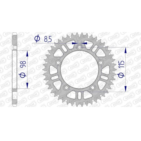 Corona AFAM aluminio ultraligera autolimpiable 72101 - Paso 420 - motoscamaralweb.com