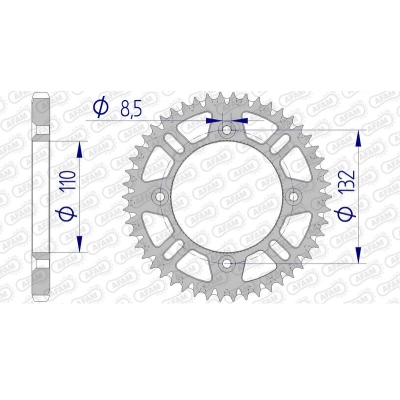 Corona AFAM aluminio ultraligera autolimpiable 72102 - Paso 428 - motoscamaralweb.com