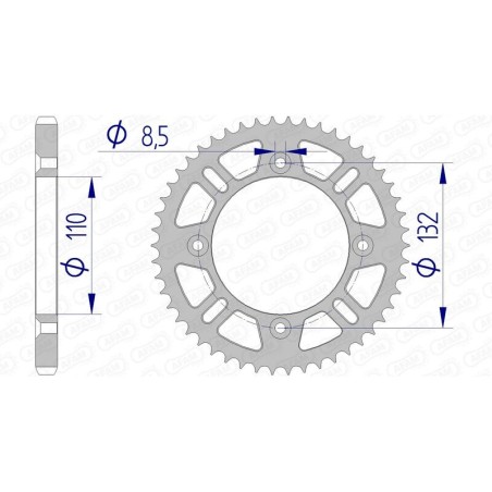 Corona AFAM aluminio 72102 - Paso 428 - motoscamaralweb.com