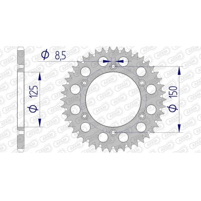Corona AFAM aluminio ultraligera autolimpiable 72304 - Paso 520 - motoscamaralweb.com