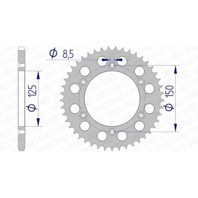 Corona AFAM aluminio 72304 - Paso 520 - motoscamaralweb.com