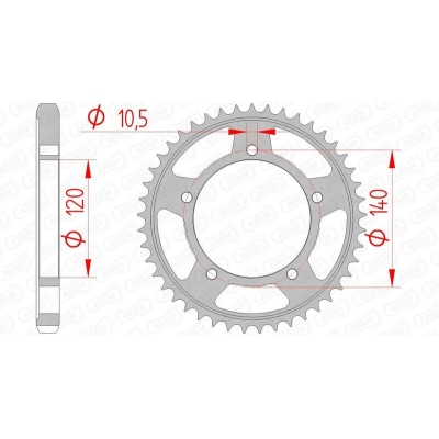 Corona AFAM acero estándar 86603 - Paso 530 - motoscamaralweb.com