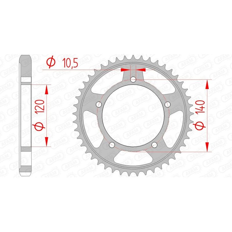 Corona AFAM acero estándar 86603 - Paso 530 - motoscamaralweb.com Corona AFAM acero estándar 86603 - Paso 530 - motoscamaralweb.com