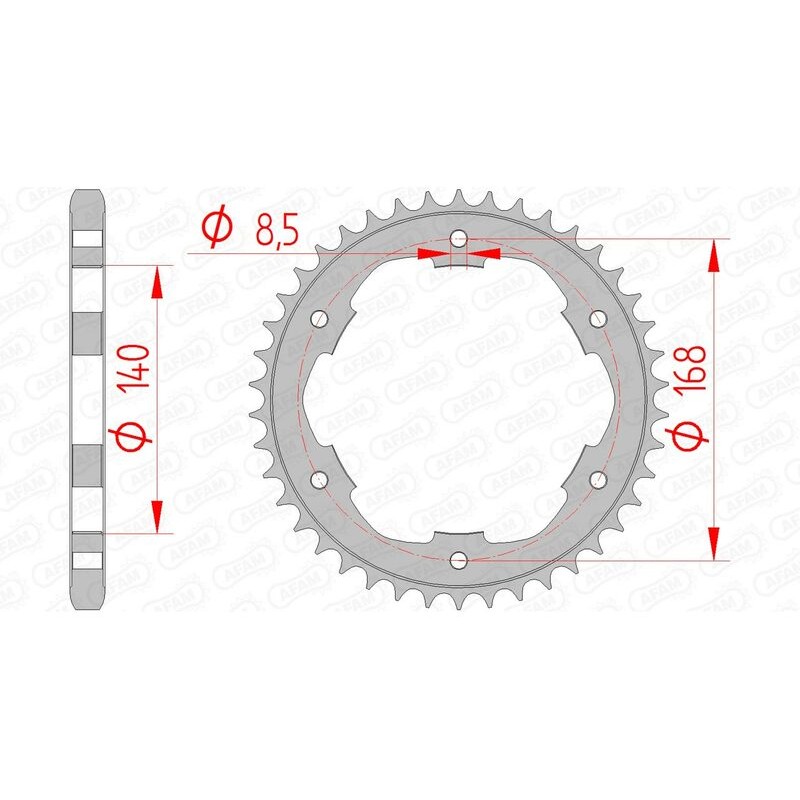 Corona AFAM acero estándar 92634 - Paso 525 - motoscamaralweb.com Corona AFAM acero estándar 92634 - Paso 525 - motoscamaralweb.com