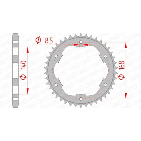 Corona AFAM acero estándar 92634 - Paso 525 - motoscamaralweb.com
