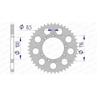 Corona AFAM aluminio 93303 - Paso 520 - motoscamaralweb.com