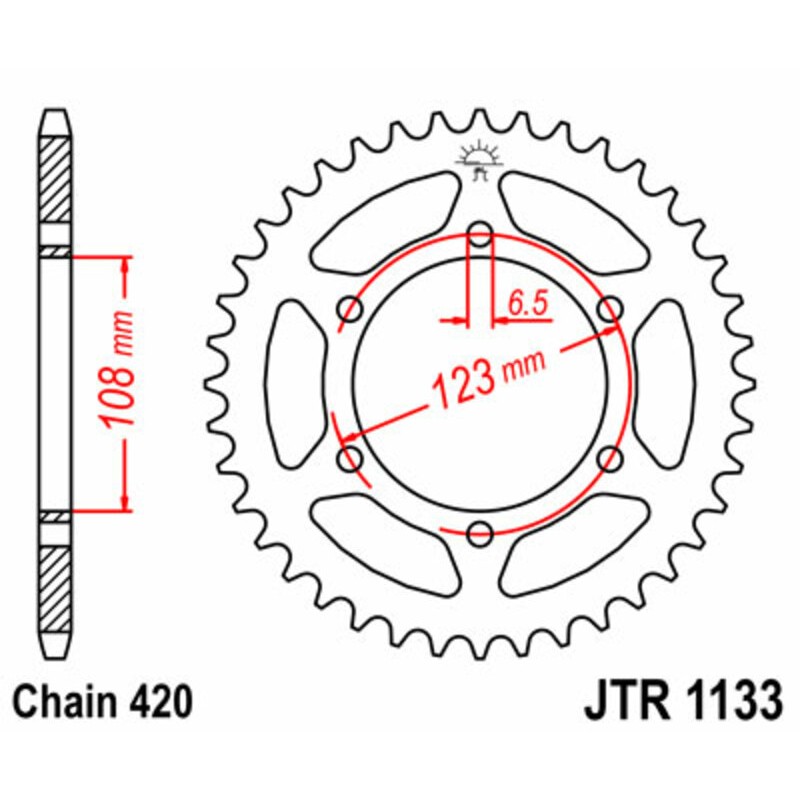 Corona JT SPROCKETS acero estándar 1133 - Paso 420 - motoscamaralweb.com Corona JT SPROCKETS acero estándar 1133 - Paso 420 - motoscamaralweb.com