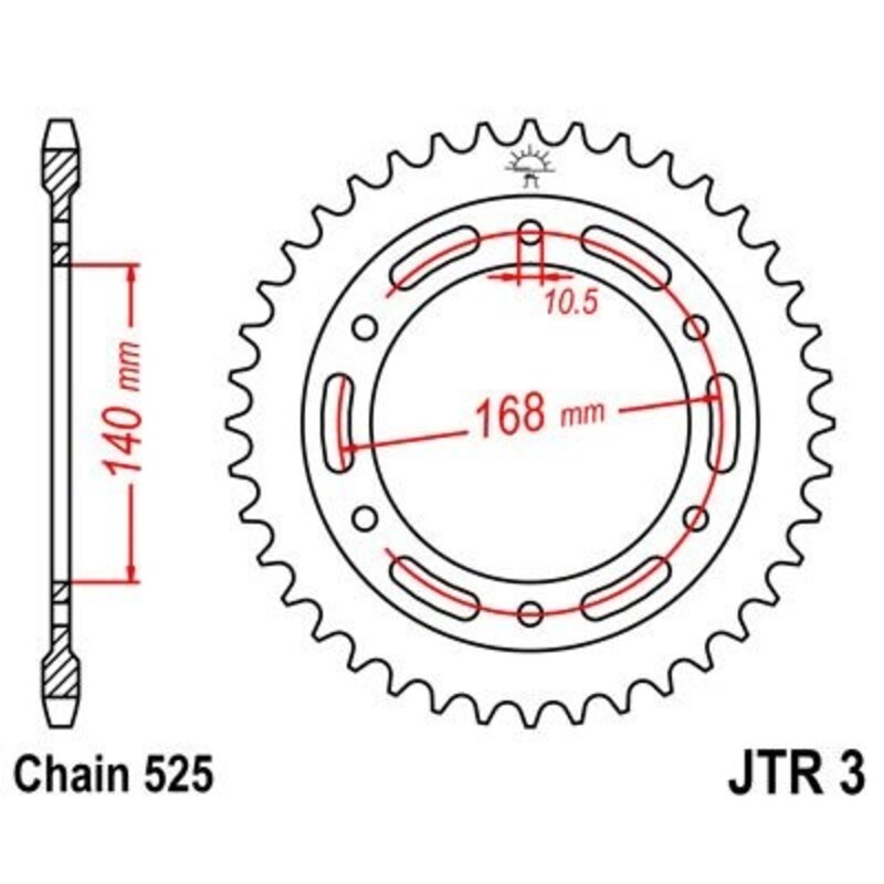 Corona JT 3 de zinc negro con 42 dientes - motoscamaralweb.com Corona JT 3 de zinc negro con 42 dientes - motoscamaralweb.com