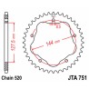 Corona JT SPROCKETS acero estándar 751 - Paso 520 - Requiere portacoronas JT SPROCKETS - motoscamaralweb.com