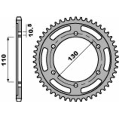 Corona PBR acero C45 estándar 241 - 530 - motoscamaralweb.com