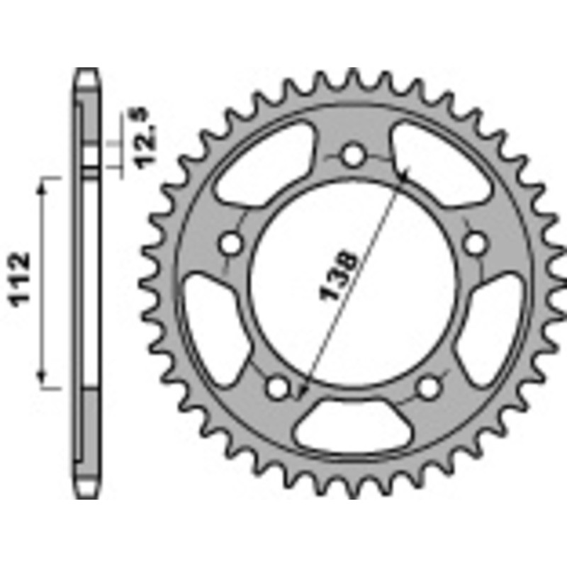 Corona PBR acero C45 estándar 408 - 530 - motoscamaralweb.com Corona PBR acero C45 estándar 408 - 530 - motoscamaralweb.com