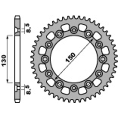 Corona PBR acero C45 estándar 4308 - 520 - motoscamaralweb.com