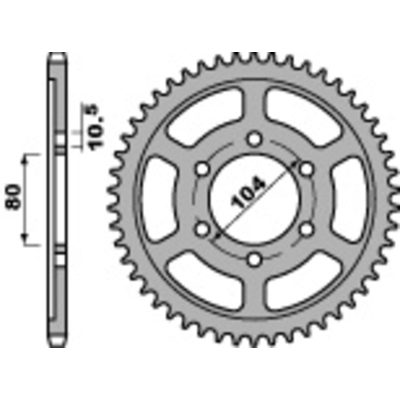 Corona PBR acero C45 estándar 4359 - 525 - motoscamaralweb.com