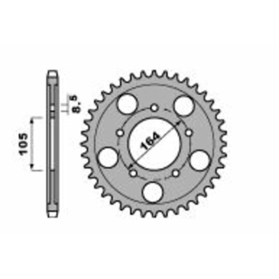 Corona PBR acero C45 estándar 4557 - 525 - motoscamaralweb.com