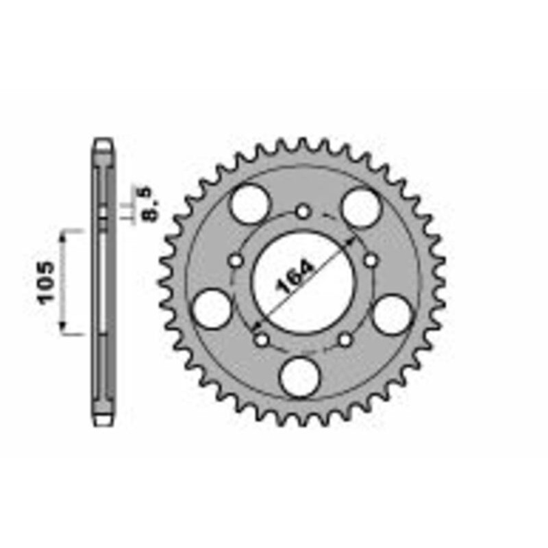 Corona PBR acero C45 estándar 4557 - 525 - motoscamaralweb.com Corona PBR acero C45 estándar 4557 - 525 - motoscamaralweb.com
