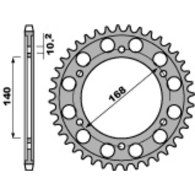 Corona PBR acero C45 estándar 4613 - 525 - motoscamaralweb.com