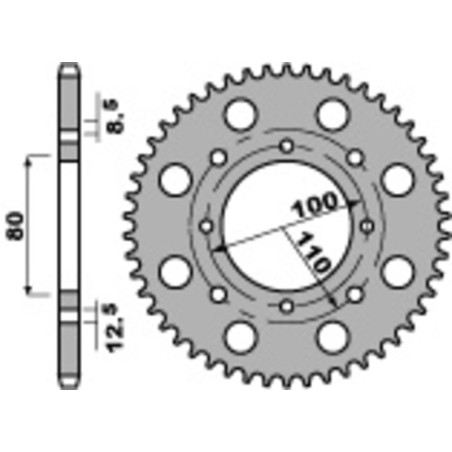 Corona PBR acero C45 estándar 819 - 520 - motoscamaralweb.com