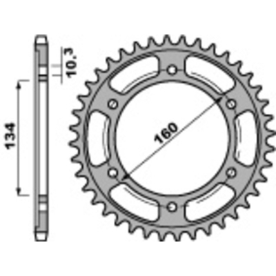 Corona PBR acero C45 estándar 4405 - 525 - motoscamaralweb.com